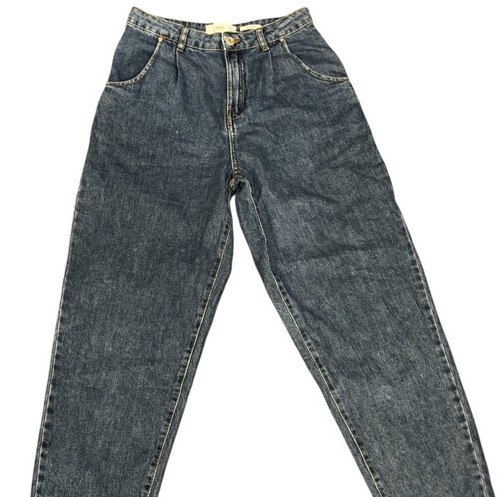 MNG Regina Bubble Leg Jeans Size 4 Barrel Leg High Rise Denim